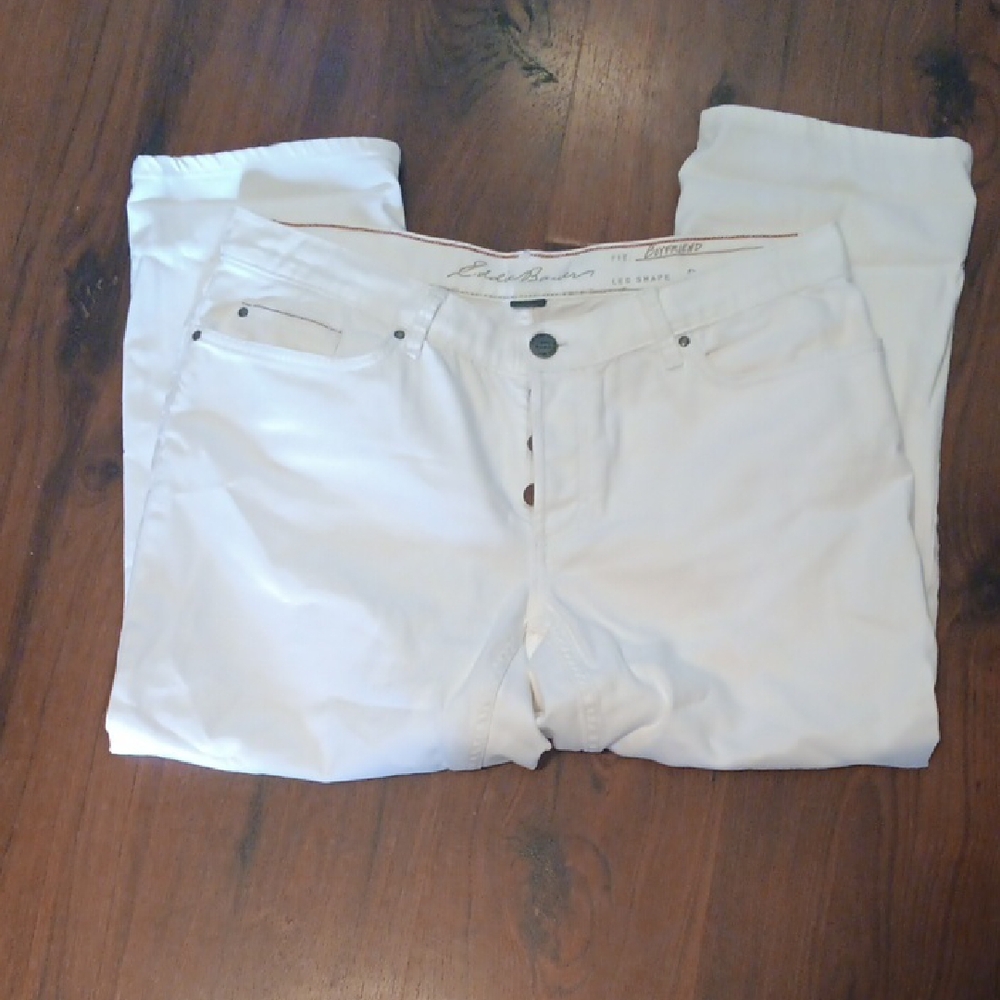 Eddie Bauer White Cropped Ankle Jeans